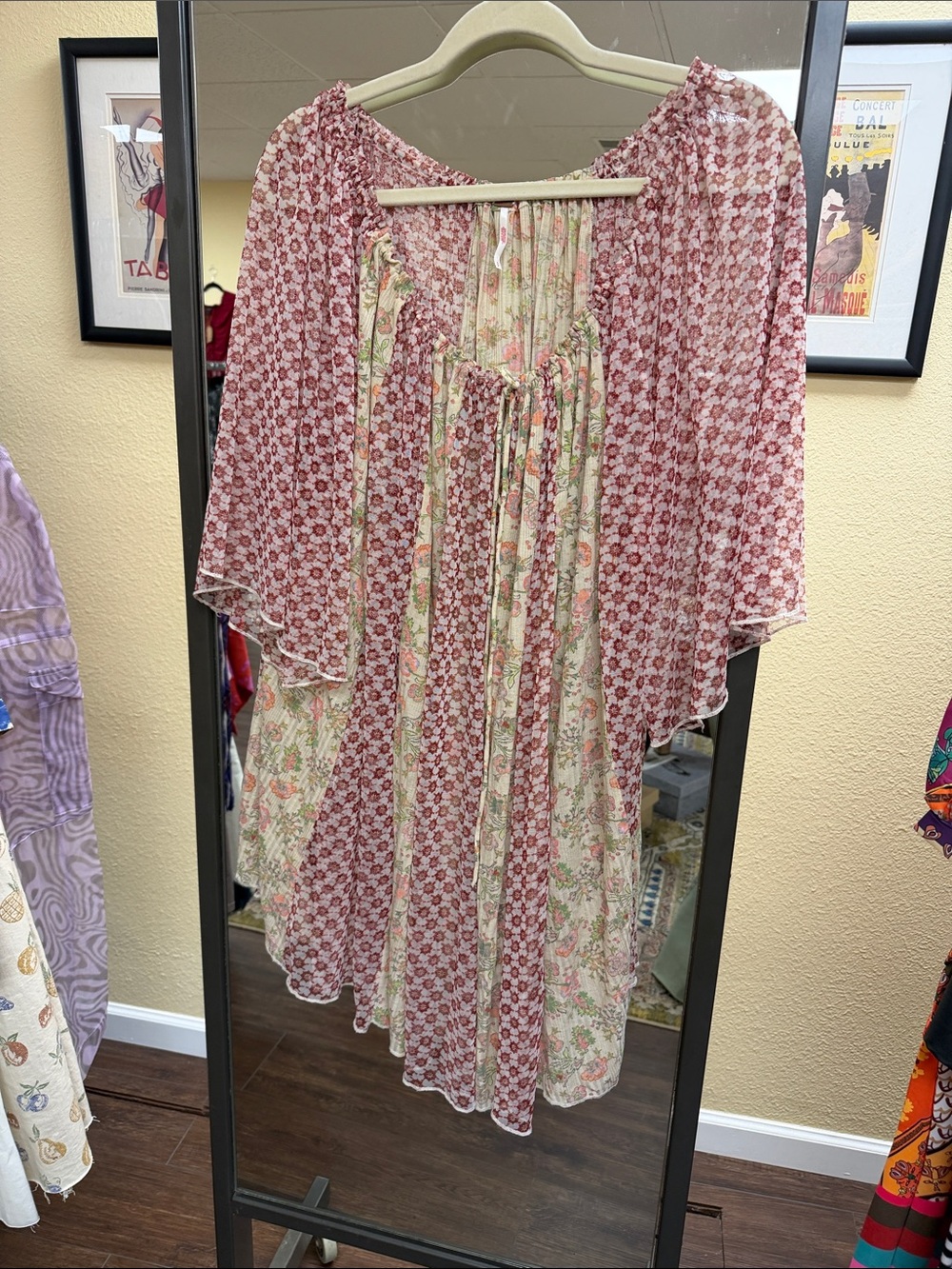 Free People Pink Floral Boho Tunic